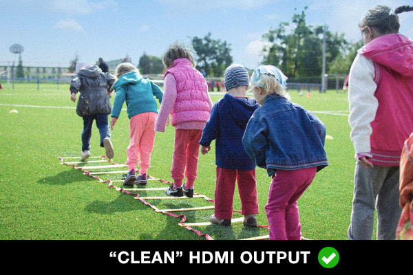 Example of clean HDMI output, showing an image without camera viewfinder-like onscreen data.